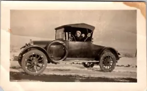 Real Photo 1915 Hudson with Snow Chain Tires 4.5 x 2.75 in - Picture 1 of 2