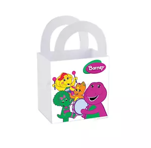 8 Barney Dinosaur Treat Box Party Favor Loot Goody Bag Birthday 3" x 3" - Picture 1 of 6