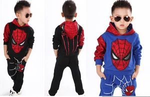 2PCS Toddler Baby Boys Spiderman Outfits coat jacket +Pants Casual Clothing set - Picture 1 of 9