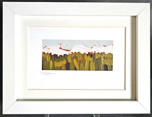 Modern Abstract Landscape PNW Artist Hartig 8" X 6" Framed ONE piece - Picture 1 of 5