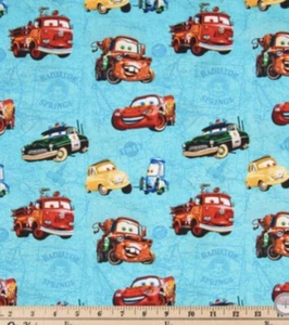 Q, azul, automóviles, tela de algodón, cuarto de grasa, 18"" de largo x 21"" de ancho - Imagen 1 de 1