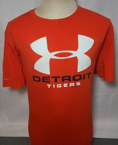 Under Armour heatgear LOOSE Detroit Tigers MLB Orange T-Shirt ~ Size XL ~ Used Cover
