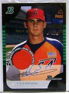 2005 Bowman Draft Futures Game Jersey Relics Baseball Card #144 Brandon Wood