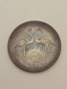 1978 Le Isole Bahamas DUE FENICOTTERI Proof Argento 2 Dollari - Foto 1 di 6