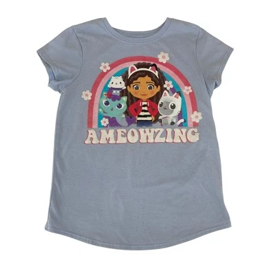 Camiseta tejida gráfica Jumping Beans para niñas azul talla 8 SS Gabbys casa de muñecas gatito Foto 1 de 4