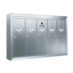 Surface Mount Vertical Mailbox with 5 Compartments in Anodized Aluminum - Picture 1 of 12
