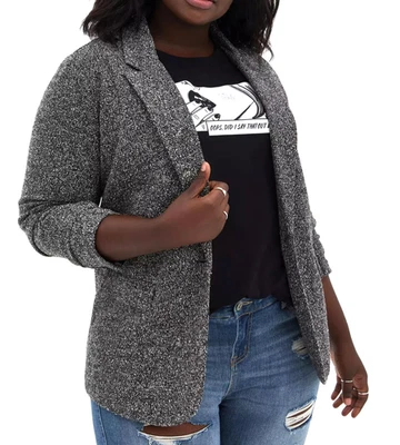 Chaqueta Blazer Novio Forrada Boucle Blanco y Negro Torrid Nueva con Etiquetas, Talla 6, 6X 30 Foto 1 de 4