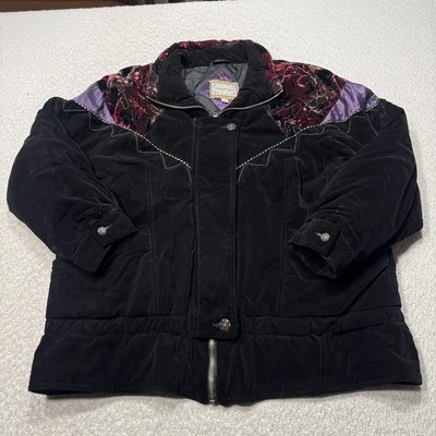 Chaqueta Vintage Current Seen Mujer 16W Terciopelo Acolchado Floral Invierno Abrigo Años 90 Foto 1 de 4