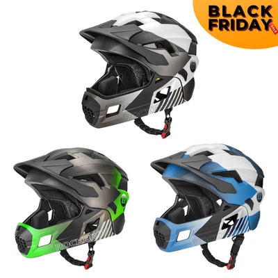 ROCKBROS Fahrrad Kinderhelm Integriert Fahrradhelm Jugend SchutzHelm S/M 48-57CM - Bild 1 von 4