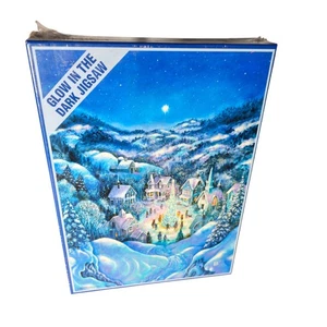 Glow in the Dark Jigsaw Puzzle - The Road to Christmas - Vintage Sealed - Picture 1 of 3