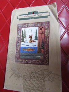 UNCUT Pine Needles FISHERMAN'S BEND 27" by 33 1/2" FISH EAGLE Quilting PATTERN - Picture 1 of 2
