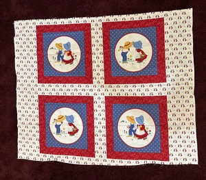 Cranston V.I.P. Fabric Bonnet Girl & Boy Fabric Square 4 Pillow Fronts - Picture 1 of 9