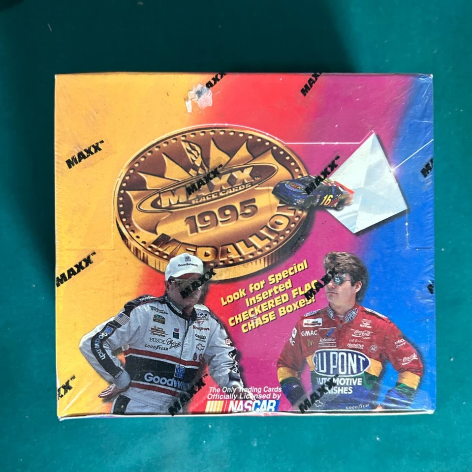 1995 MAXX MEDALLION FACTORY SEALED WAX BOX NASCAR RACING CARDS - Image 1 of 4