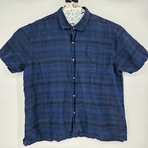 Tommy Bahama Shirt Mens 3XL Blue Linen Blend Button Up Short Sleeve Casual - Picture 1 of 9