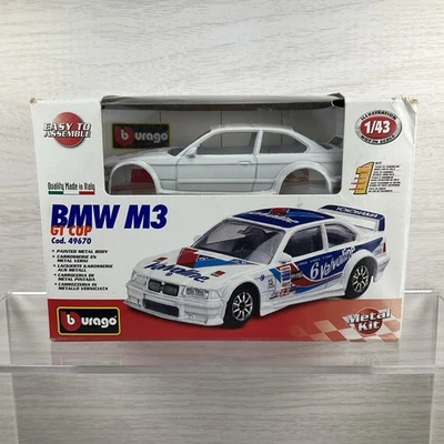 Burago BMW M3 GT Cup #6 Valvoline Metal Kit 1:43 * Damaged Box * - Image 1 of 4