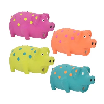 's 9-Inch Latex Polka Dot Globlet Pig Dog Toy, Assorted Colors - Image 1 of 4