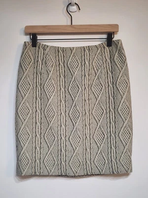 TIBI Pencil Skirt Size 6 Textured Wool Blend Beige Brown Straight Fitted - Image 1 of 4