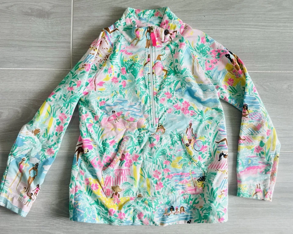 Lily Pulitzer Girls L(8-10) Media Cremallera Pullover W/ Bolsillo Frontal Pouch Foto 1 de 3