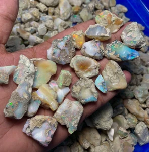 Large Opal Rough Parcel A Grade 10 Pieces Natural Ethiopian Welo Fire Opal Raw - Picture 1 of 17