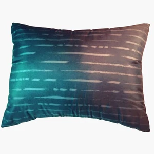 Small Blue White Throw Pillow Striped Rectangular - Picture 1 of 4