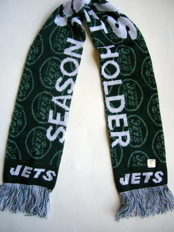 NFL New York Jets Scarf  Knit Football Be Green Season Ticket Holder Unisex New Cover