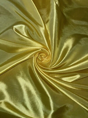1 mtr yellow premium crisp feel taffeta fabric..58”wide(147cm) bridal,furnishing - Image 1 of 4