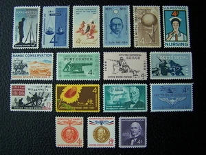 US BRIEFMARKEN 1961 JAHR KOMPLETTER SATZ, SCOTT # 1174-1190 OG., POSTFRISCH. - Bild 1 von 1