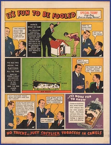 Vintage 1933 CAMEL Cigarettes Comic Strip Smoking Ephemera 1930's Print Ad - Picture 1 of 1