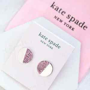 Kate Spade Mod Scallop Pave Studs Earrings Purple NWT
