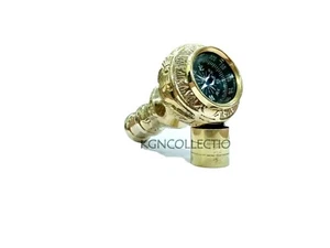 Manija antigua de cabeza de latón de colección solo para caña victoriana de madera - Imagen 1 de 5