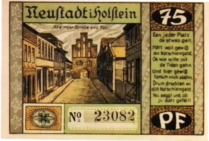 1921 Alemania NEUSTADT 75 Phennig billete/dinero de emergencia - Imagen 1 de 2