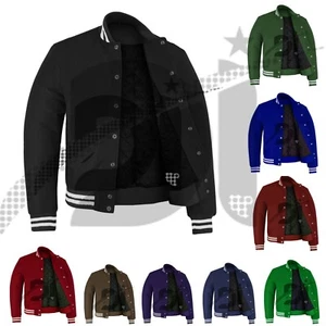 Varsity American Letterman School Retro Vintage All Wool Bomber style Jacket - Picture 1 of 47