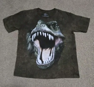 The Mountain T-Rex Dinosaur Green Tie Dye T-Shirt 100% Cotton Youth XL - Picture 1 of 3