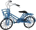Panier à vélos maison de poupées bleu shopping et porte-bagages accessoire d'extérieur miniature