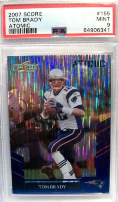 2007 SCORE TOM BRADY ATOMIC SSP #155 PSA MINT 9 ONLY 1 GRADED HIGHER SUPER RARE - Image 1 of 2