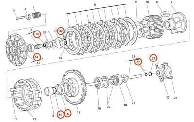 Ducati 996 FULL DRY CLUTCH O-Ring oring OIL SEAL Set INCLUDES 88641731A - Image 1 of 4