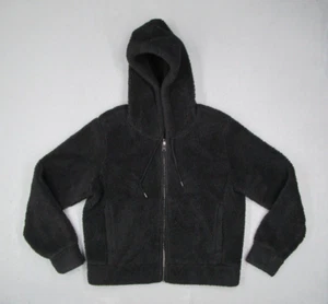 Polo Ralph Lauren Jacket women Large Black Full Zip Sherpa Fleece Hoodie - Picture 1 of 7