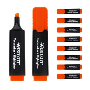 Textmarker Highlighter leuchtend Orange 10 Stk Tinte auf Wasserbasis Keilspitze - Bild 1 von 6