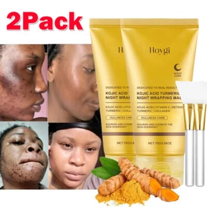 2Pack Kojic Acid Turmeric Overnight Wrapping Peel Off Mask - Natural Ingredients - Picture 1 of 18