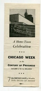 Vintage Century of Progress 1933 CHICAGO WEEK HOME TOWN CELEBRATION Brochure - Picture 1 of 2