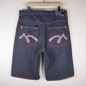 Y2K 5ive Jungle & Co Embroidered Denim Baggy Shorts Size 38 Waist 37" Inseam 14" - Picture 1 of 24