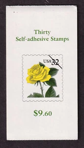 1996 Yellow Rose Sc BK242 32c MNH booklet of 30 folded as issued Pl No S1111 - Picture 1 of 1