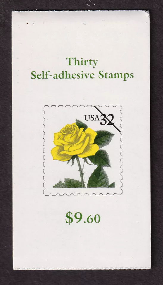 1996 Yellow Rose Sc BK242 32c MNH booklet of 30 folded as issued Pl No S1111 - Image 1 of 1
