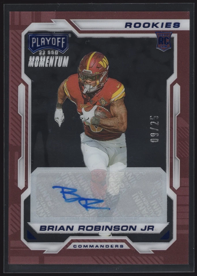 Brian Robinson Jr. 2022 Chronicles Momentum Rookies Autographs Blue RC Auto /25 - Image 1 of 2