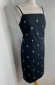 Brooks Brothers strappy sheath sun dress 14 VGC cocktail embroidered pattern - Picture 1 of 7