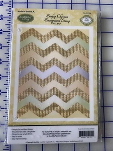 JustRite Cling 4.5 x 5.75 BURLAP CHEVRON Background rubber stamp - Picture 1 of 2