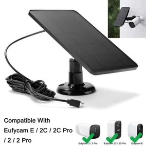 4W Solar Panel For Wireless Camera for Eufy Eufycam Cam With 3m USB Charge Cable - Picture 1 of 14