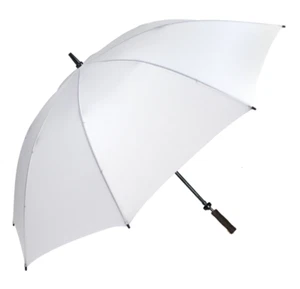 White Golf Umbrella with Windproof Fibreglass Frame & Shaft - Auto Open - White - Picture 1 of 3