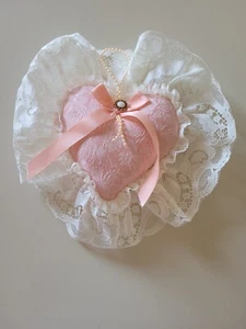 Victorias Secret 80s Heart Chantilly Lace Bow Floral Sachet Valentine vintage - Picture 1 of 3