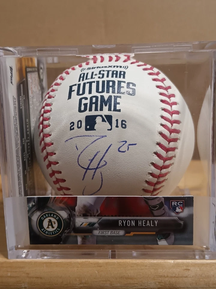 Ryon Healy(游戏统计)签名OML 2016全明星未来比赛棒球-JSA-Crave — 第 1/4 张图片